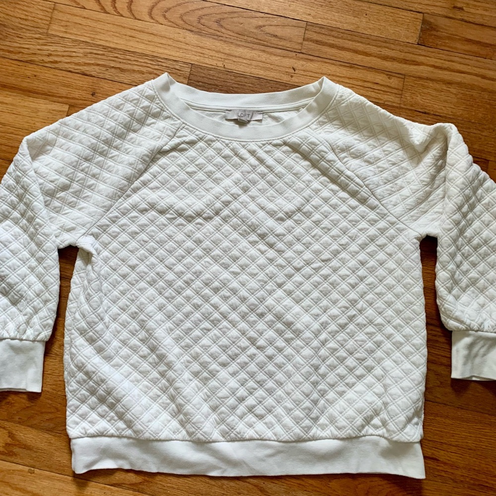 White Quilted Women's Sweater